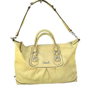 Coach Ashley Leather Teal Large Shoulder Bag Handle Bag Women’s